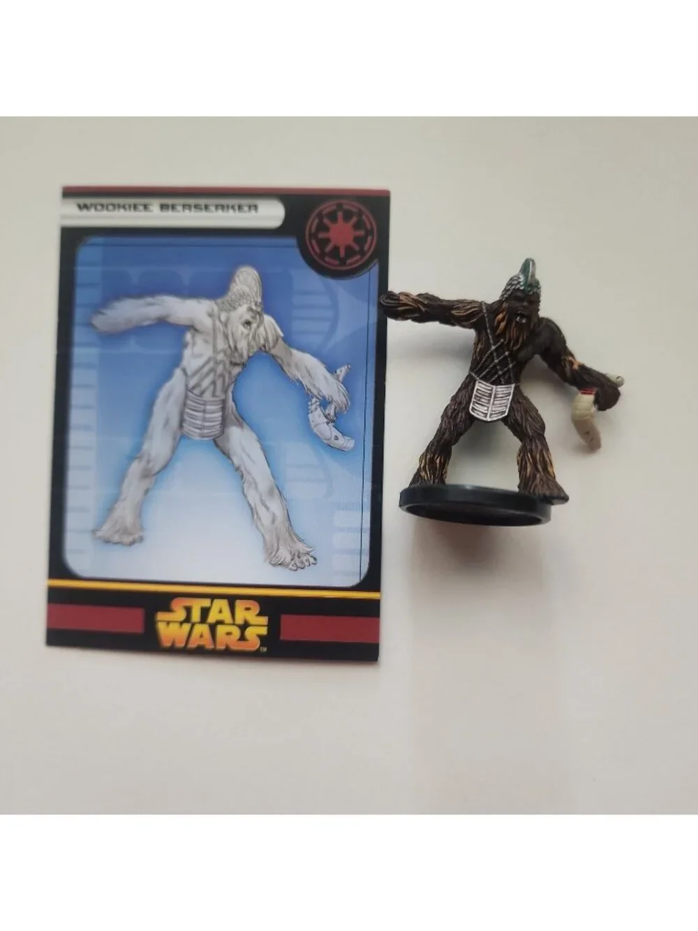 Star Wars Miniatures Revenge of the Sith Wookiee Berserker 22/60 with Stat Card